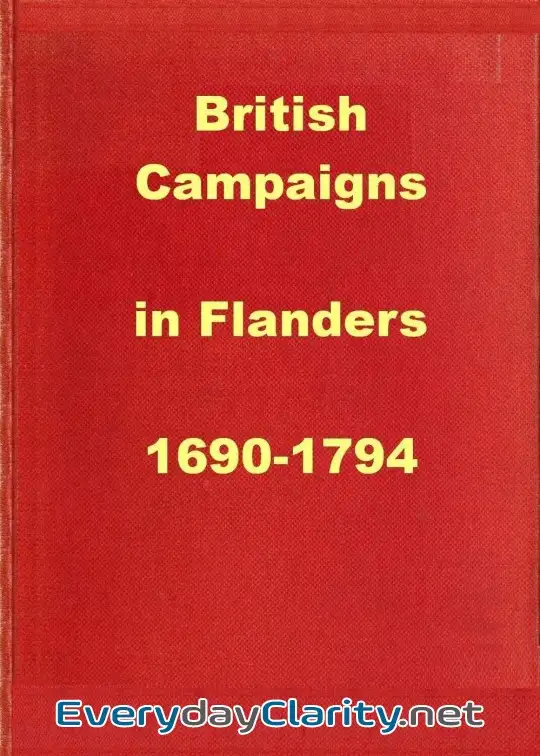 Book cover: British Campaigns In Flanders 1690-1794 . Being Extracts From .a History Of The British Ar