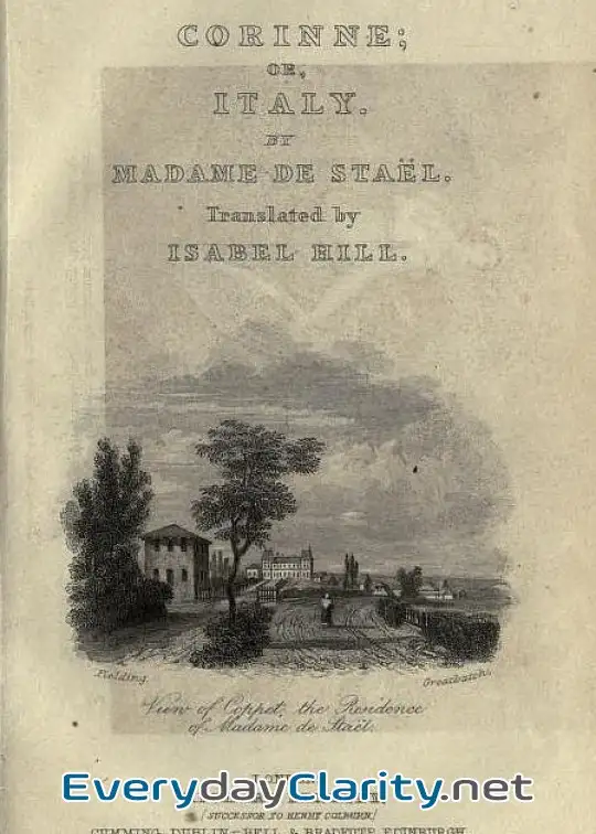 Book cover: Corinne; Or, Italy