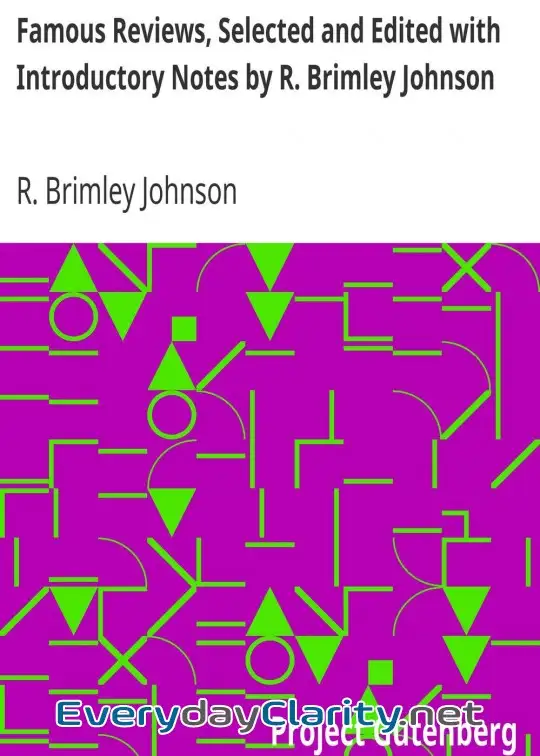 Book cover: Famous Reviews, Selected And Edited With Introductory Notes By R. Brimley Johnson
