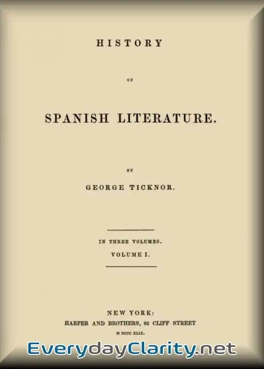 Book cover: History Of Spanish Literature, Vol. 1 (Of 3)