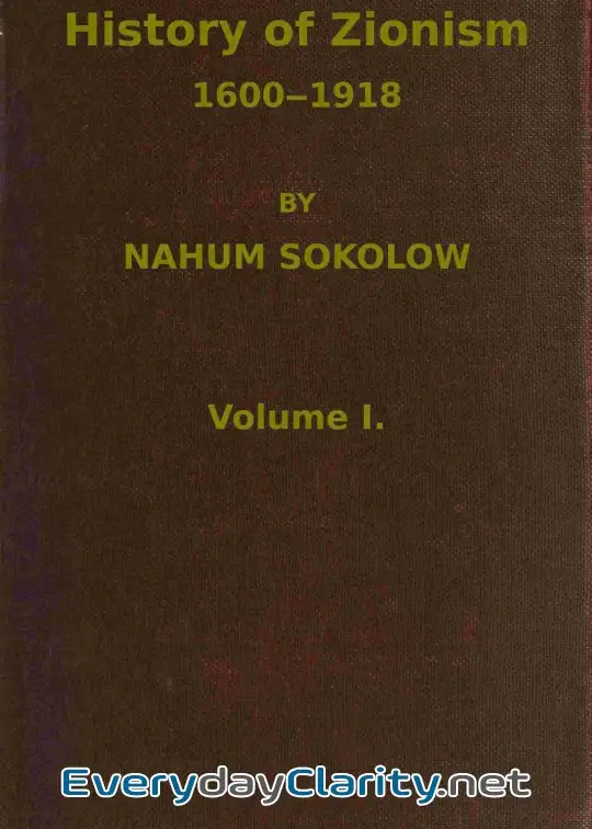 Book cover: History Of Zionism, 1600-1918, Vol. 1 (Of 2)