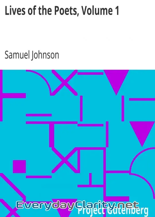 Book cover: Lives Of The Poets, Volume 1