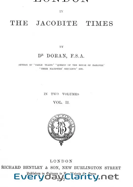 Book cover: London In The Jacobite Times, Volume Ii