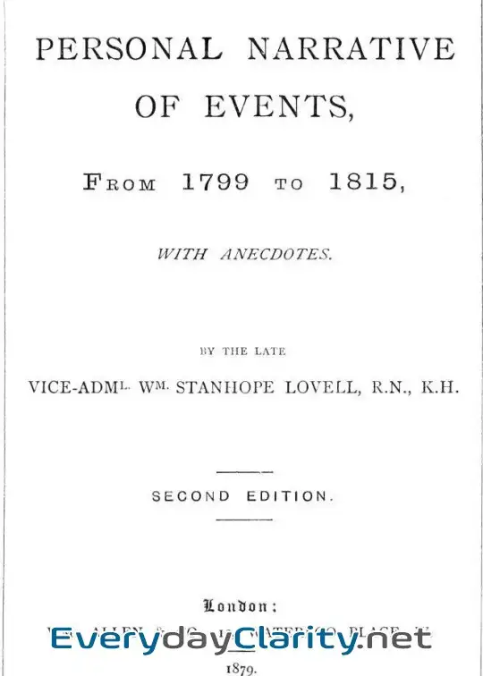 Book cover: Personal Narrative Of Events, From 1799 To 1815
