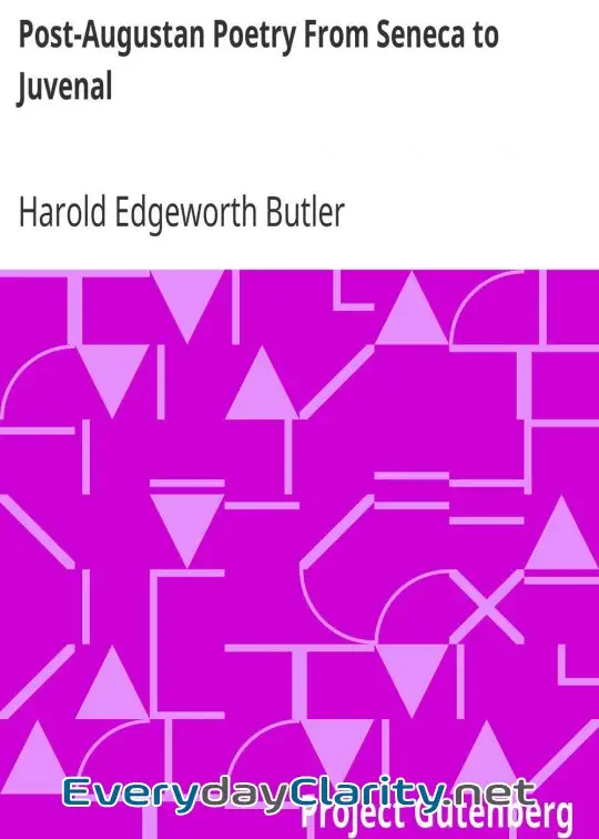 Book cover: Post-Augustan Poetry From Seneca To Juvenal