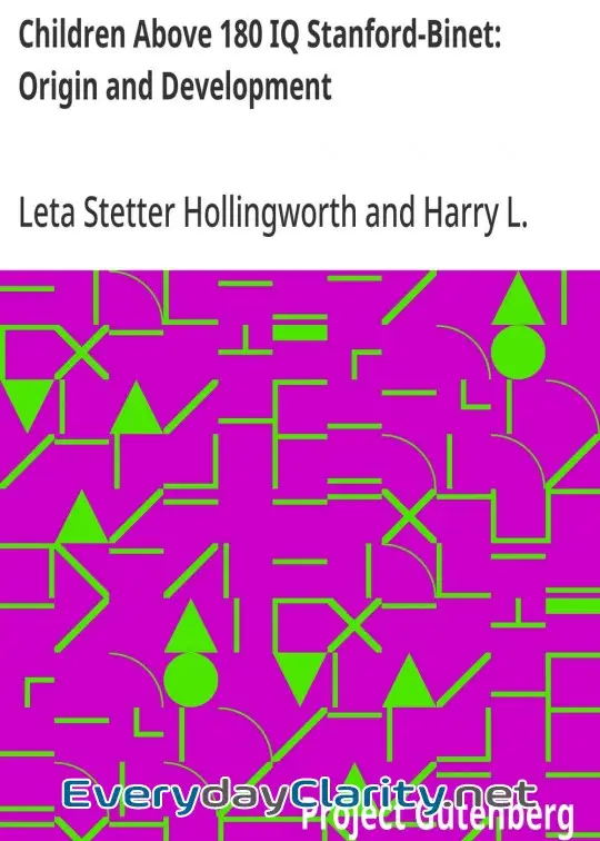 Book cover: Children Above 180 Iq Stanford-Binet. Origin And Development