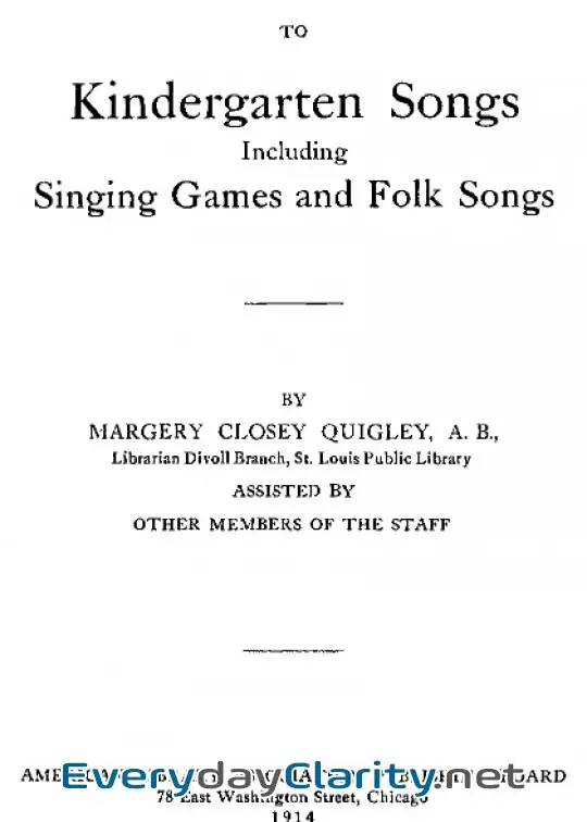 Book cover: Index To Kindergarten Songs Including Singing Games And Folk Songs