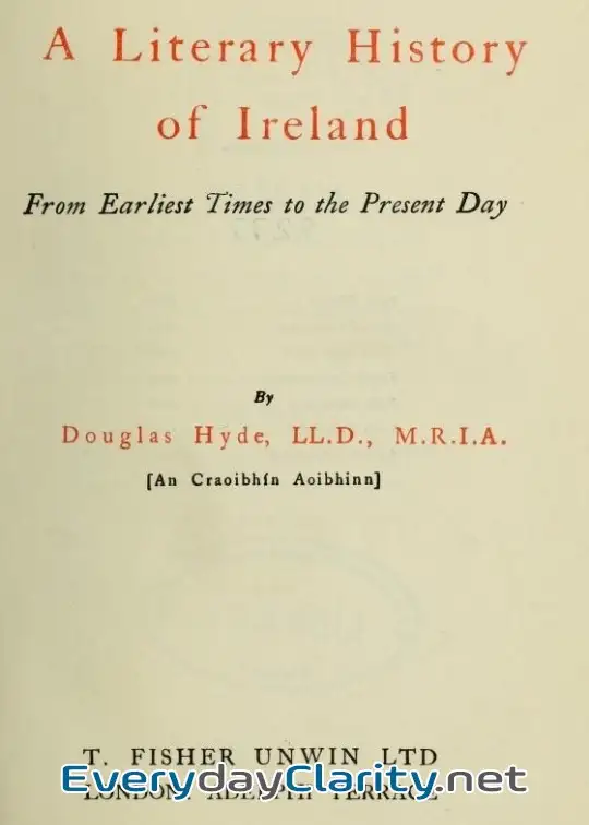 Book cover: A Literary History Of Ireland, From Earliest Times To The Present Day