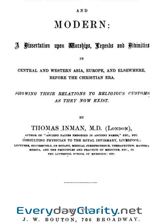 Book cover: Ancient Faiths And Modern . A Dissertation Upon Worships, Legends And Divinities In Centra