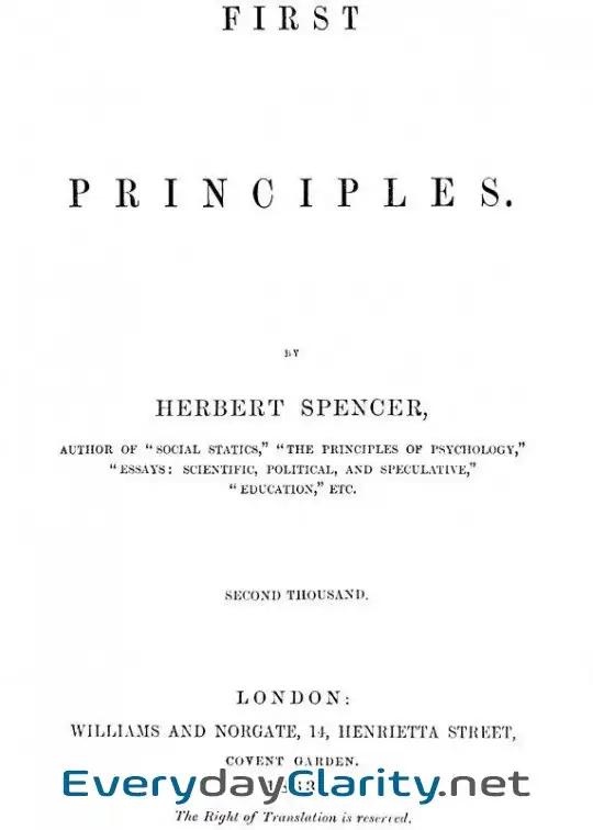 Book cover: First Principles