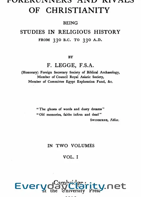 Book cover: Forerunners And Rivals Of Christianity