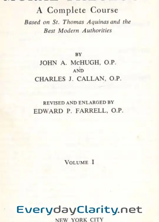 Book cover: Moral Theology . A Complete Course Based On St. Thomas Aquinas And The Best Modern Authori