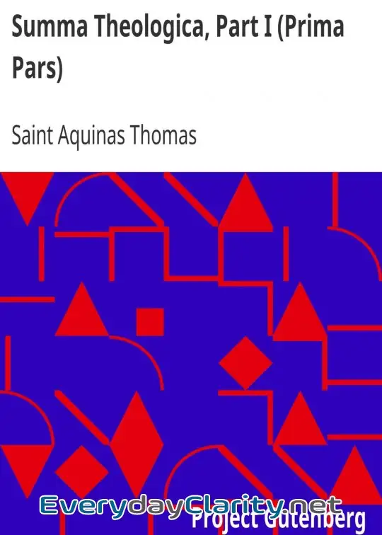 Book cover: Summa Theologica, Part I (Prima Pars) . From The Complete American Edition