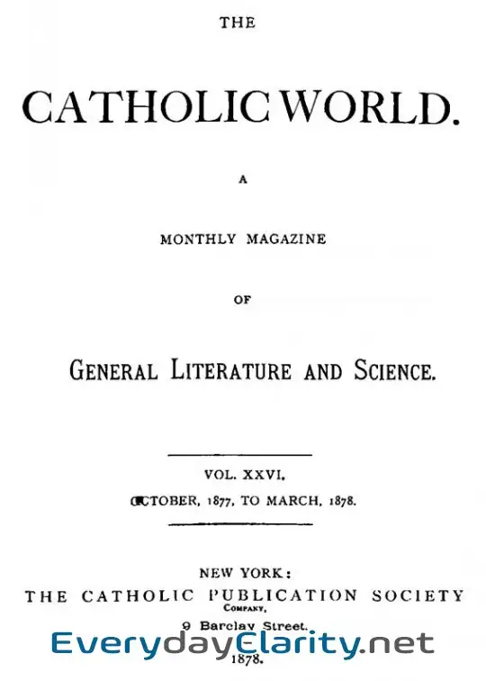 Book cover: The Catholic World, Vol. 26, October, 1877, To March, 1878