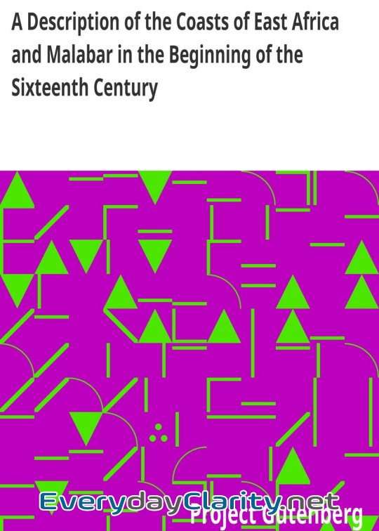 Book cover: A Description Of The Coasts Of East Africa And Malabar In The Beginning Of The Sixteenth C