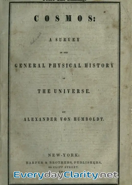 Book cover: Cosmos. A Survey Of The General Physical History Of The Universe