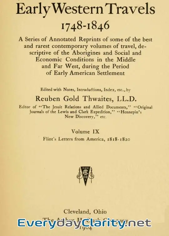 Book cover: Flint’s Letters From America, 1818-1820
