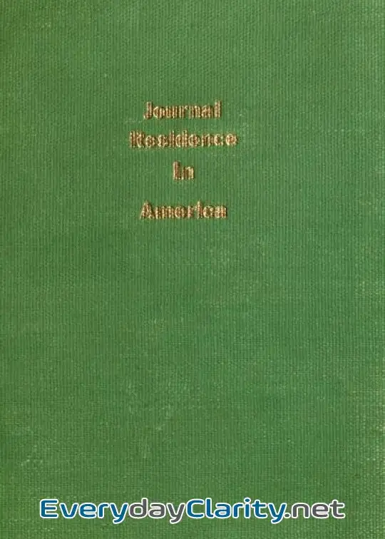 Book cover: Journal Of A Residence In America