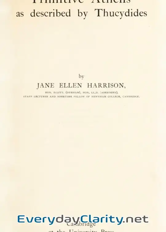 Book cover: Primitive Athens As Described By Thucydides