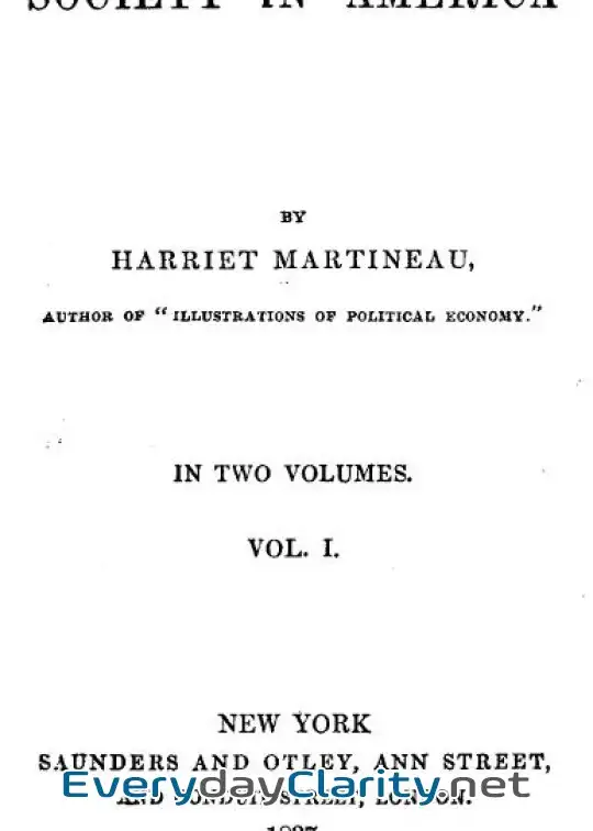 Book cover: Society In America, Volume 1 (Of 2)