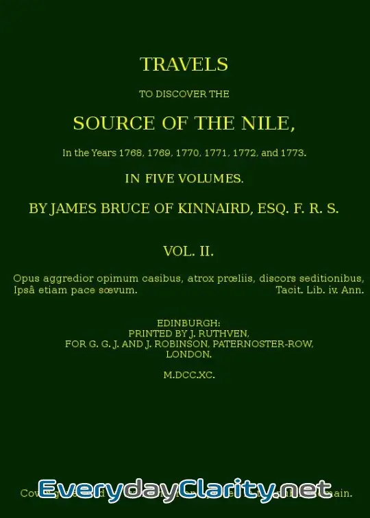 Book cover: Travels To Discover The Source Of The Nile, Volume 2 (Of 5) . In The Years 1768, 1769, 177
