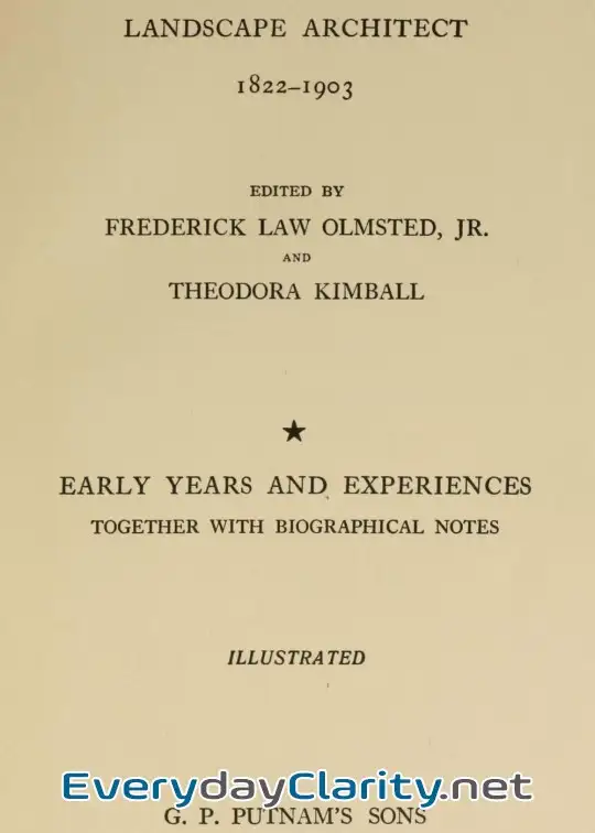 Book cover: Frederick Law Olmsted