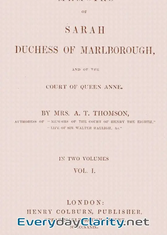 Book cover: Memoirs Of Sarah, Duchess Of Marlborough, And Of The Court Of Queen Anne Vol. 1 (Of 2)