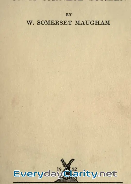 Book cover: On A Chinese Screen