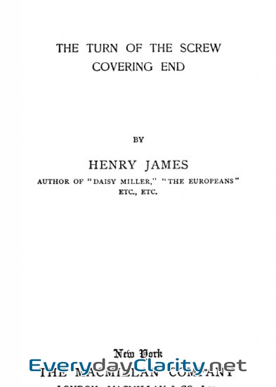Book cover: The Two Magics. The Turn Of The Screw, Covering End