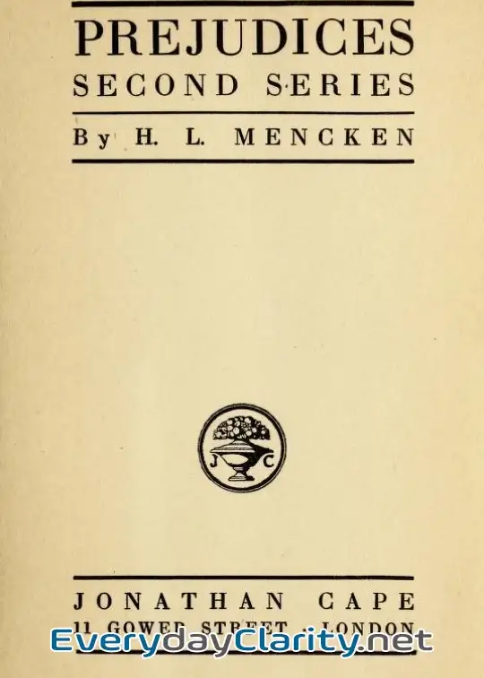 Book cover: Prejudices, Second Series