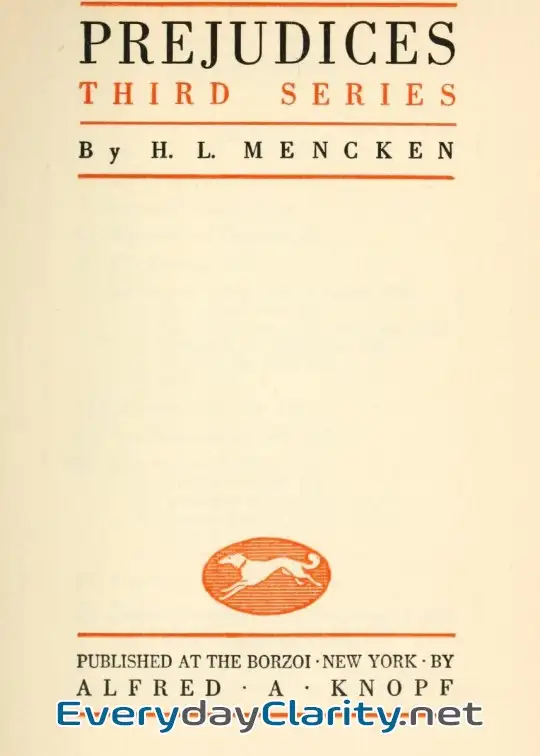 Book cover: Prejudices, Third Series