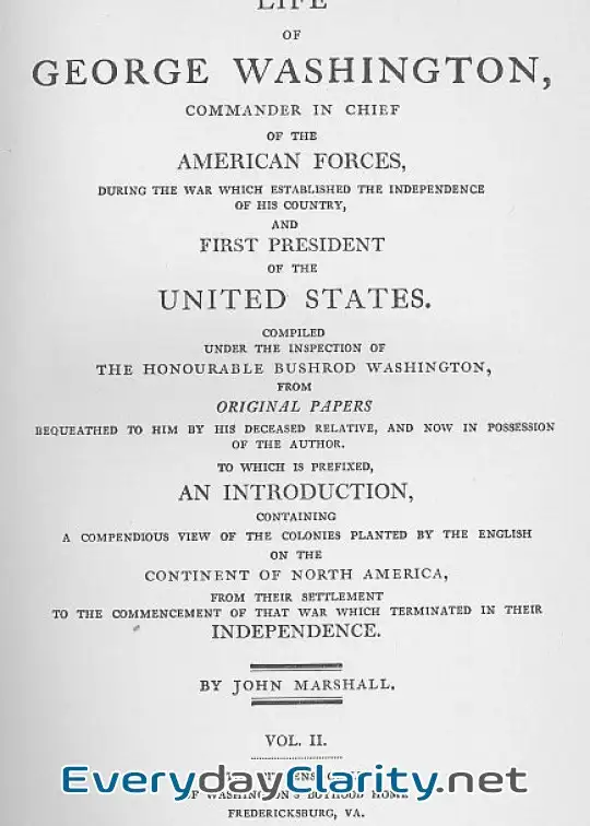 Book cover: The Life Of George Washington, Vol. 2 . Commander In Chief Of The American Forces During T