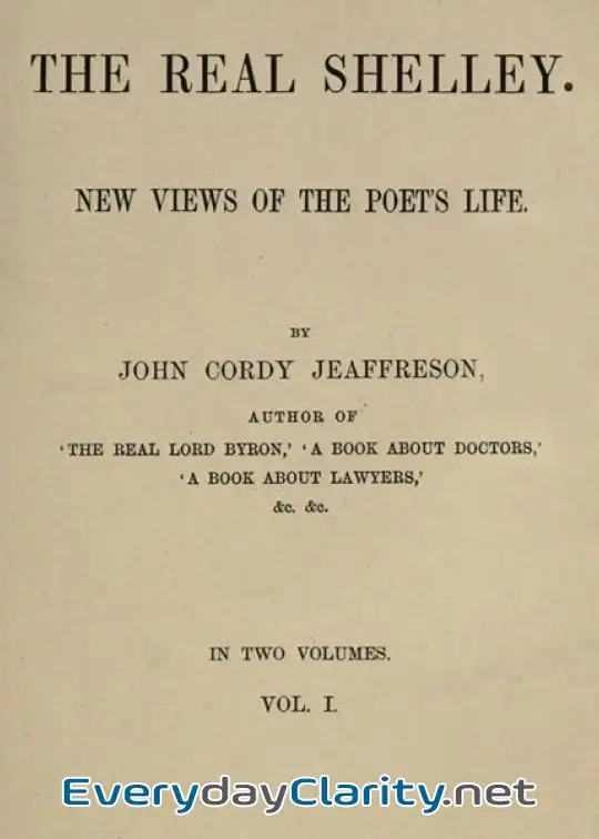 Book cover: The Real Shelley. New Views Of The Poet’s Life. Vol. 1 (Of 2)