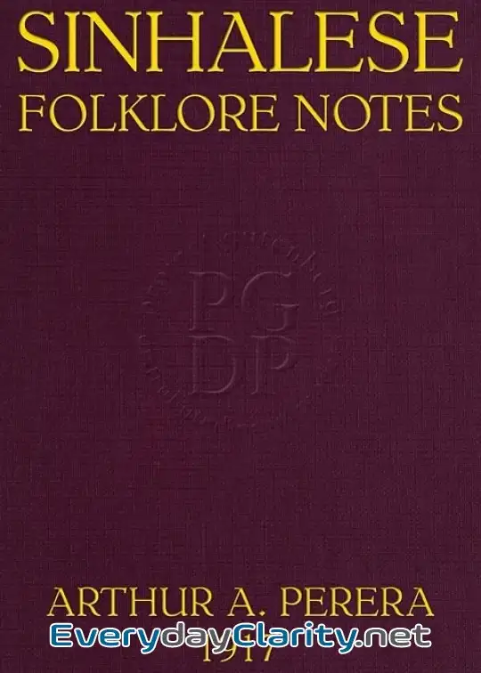 Book cover: Sinhalese Folklore Notes, Ceylon