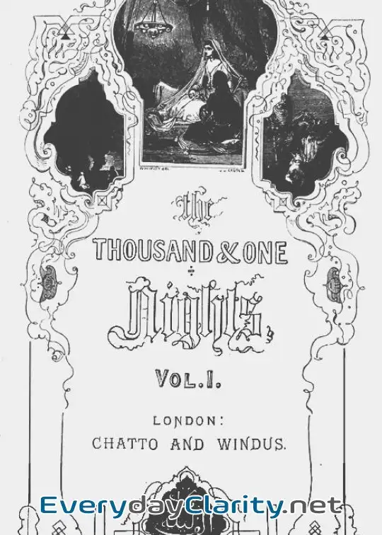 Book cover: The Thousand And One Nights, Vol. I. . Commonly Called The Arabian Nights’ Entertainments