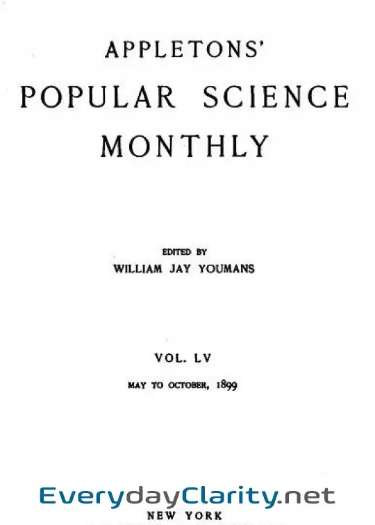 Book cover: Appletons’ Popular Science Monthly, August 1899 . Volume Lv