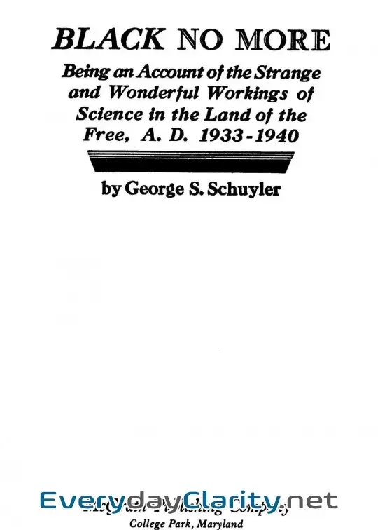 Book cover: Black No More