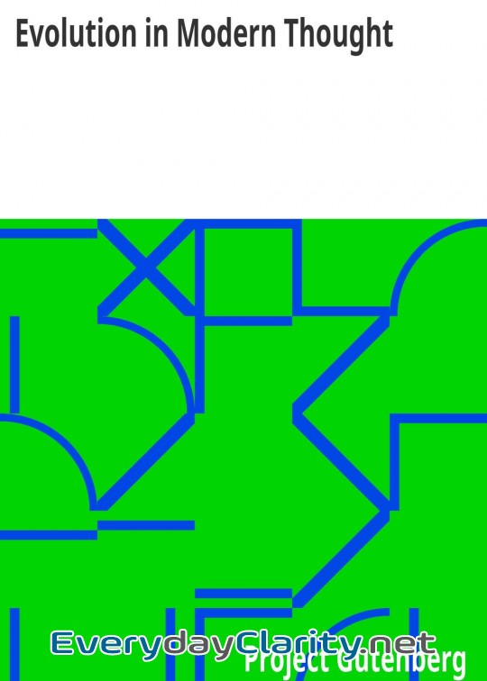 Book cover: Evolution In Modern Thought