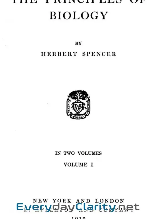 Book cover: The Principles Of Biology, Volume 1 (Of 2)