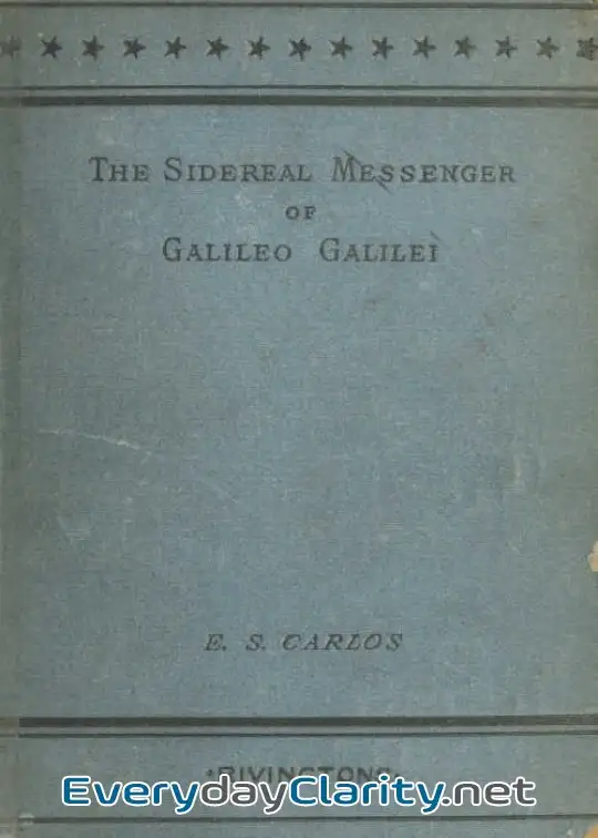 Book cover: The Sidereal Messenger Of Galileo Galilei