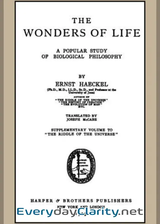 Book cover: The Wonders Of Life. A Popular Study Of Biological Philosophy