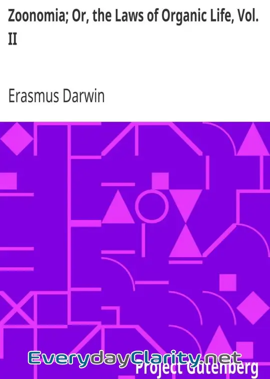 Book cover: Zoonomia; Or, The Laws Of Organic Life, Vol. Ii