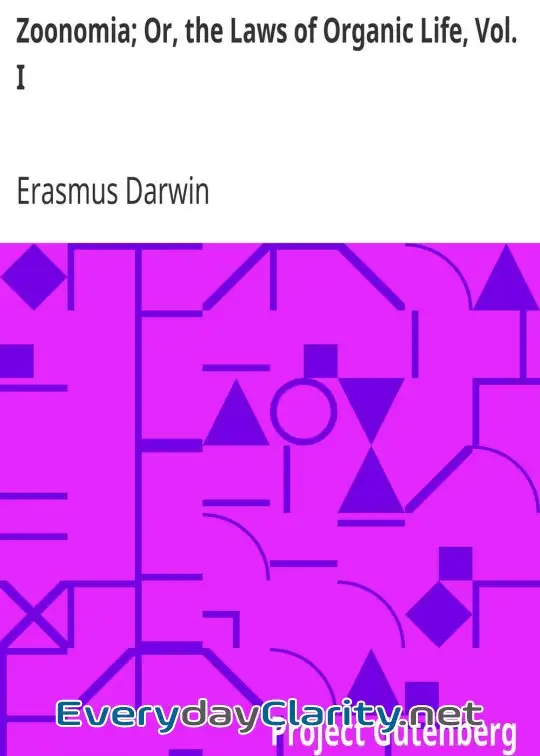 Book cover: Zoonomia; Or, The Laws Of Organic Life, Vol. I