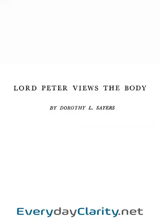 Book cover: Lord Peter Views The Body