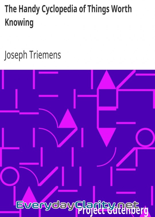 Book cover: The Handy Cyclopedia Of Things Worth Knowing . A Manual Of Ready Reference