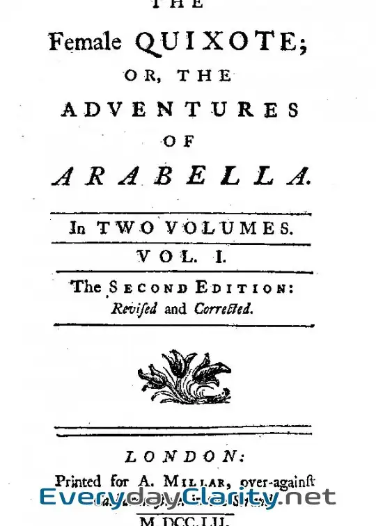 Book cover: The Female Quixote; Or, The Adventures Of Arabella, V. 1-2