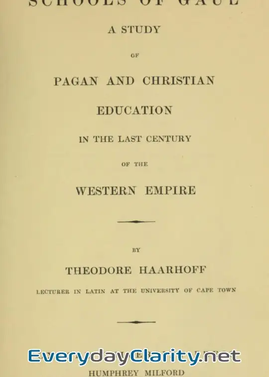 Book cover: Schools Of Gaul In The Last Century Of The Western Empire