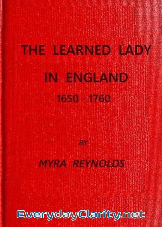 Book cover: The Learned Lady In England, 1650-1760