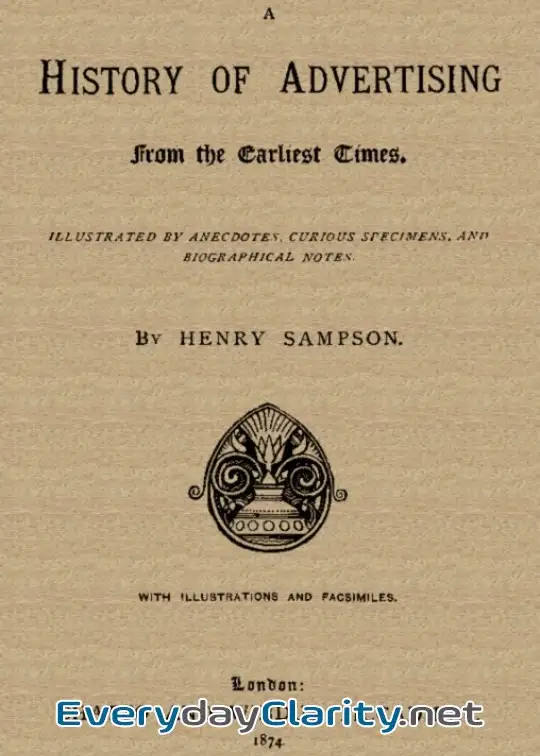 Book cover: A History Of Advertising From The Earliest Times