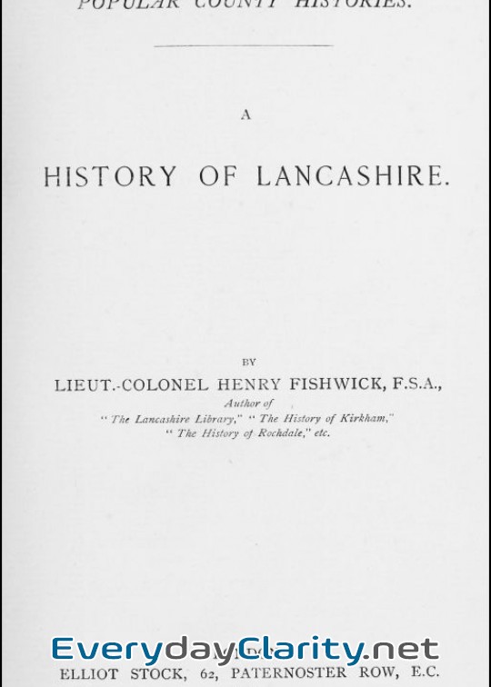 Book cover: A History Of Lancashire
